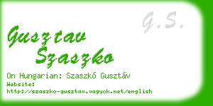 gusztav szaszko business card